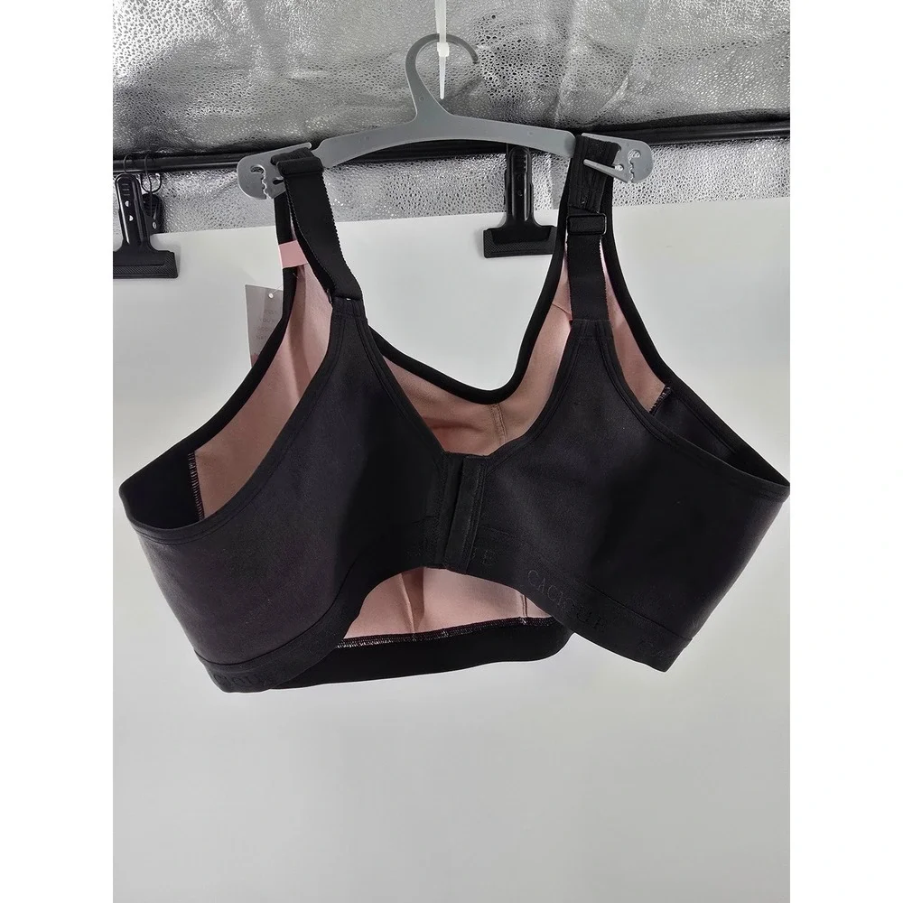 Cacique The Cotton Collection Unlined Full‎ Coverage No-Wire Bra Black Pink 50DD